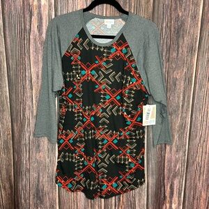 LuLaRoe Randy Raglan 3/4 Sleeve Shirt